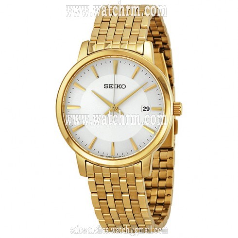 Seiko White Dial Gold-tone Men's Watch SGEF92