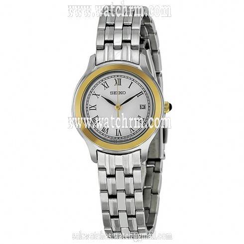 Seiko White Dial Stainless Steel Ladies Watch SXDC26