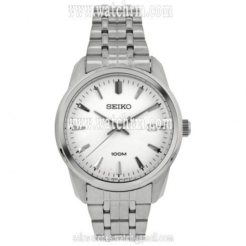 Seiko White Dial Stainless Steel Men's Watch SGEF99