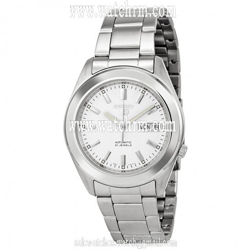 Seiko White Dial Stainless Steel Men's Watch SNKM61