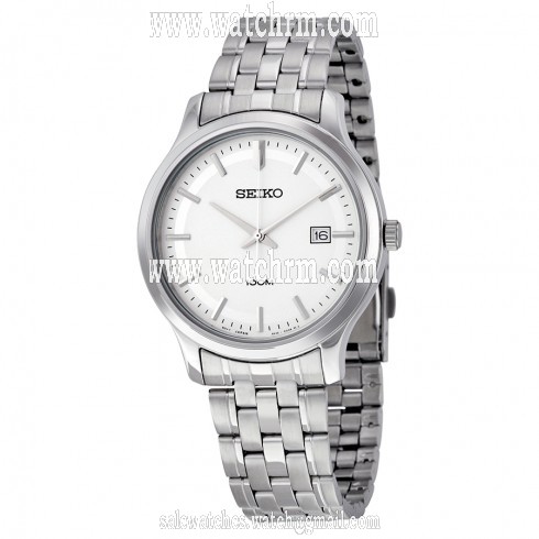 Seiko White Dial Stainless Steel Quartz Men's Watch SUR141