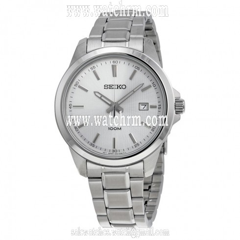 Seiko White Dial Stainless Steel Quartz Men's Watch SUR151