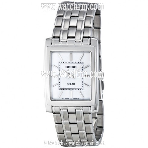 Seiko White Dial Stainless Steel Solar Men's Watch SUP895