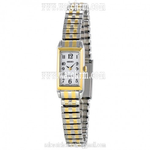 Seiko White Dial Two-tone Expansion Ladies Watch SUP242