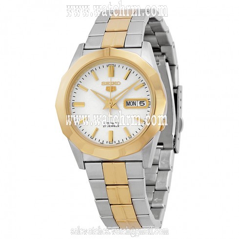 Seiko White Dial Two-tone Men's Watch SNKG84