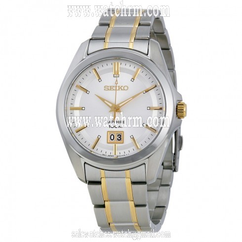 Seiko White Dial Two-tone Men's Watch SUR011