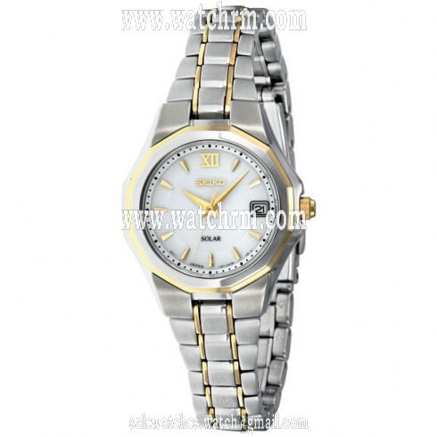 Seiko White Dial Two-tone Solar Power Ladies Watch SUT054