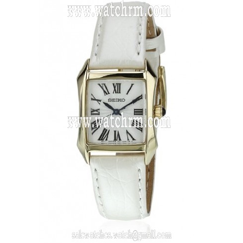 Seiko White Dial White Leather Ladies Watch SXGP24P1