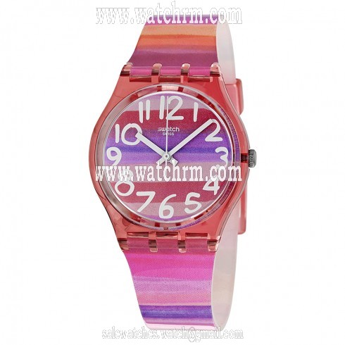 Swatch Astilbe Pink Dial Pink Silicone Unisex Watch GP140