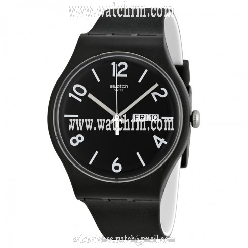 Swatch Backup Black Dial Black Silicone Unisex Watch SUOB715