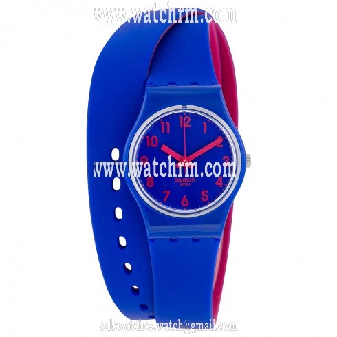 Swatch Biko Bloo Blue and Pink Ladies Watch LS115