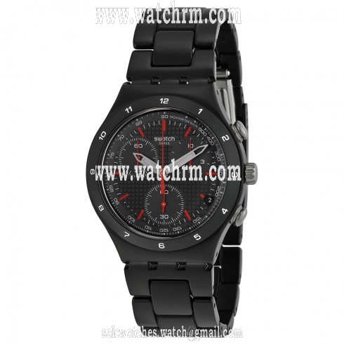 Swatch Black Coated Chorongraph Black Aluminium Men's Watch YCB4019AG