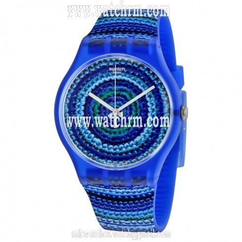 Swatch Centrino Multi-Shaded Blue Dial Multi-Shade Blue Plastic Unisex Watch SUOS104