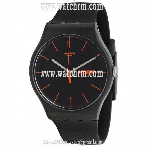 Swatch Dark Rebel Black Silicone Unisex Watch SUOB704