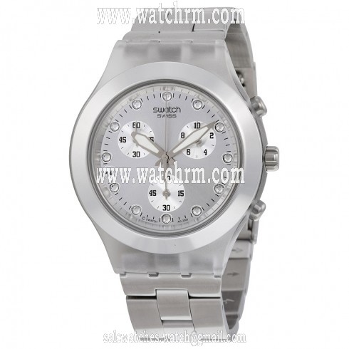 Swatch Full-Blooded Silver Chronograph Unisex Watch SVCK4038G