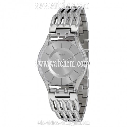 Swatch Furious Grey Dial Stainless Steel Quartz Ladies Watch SFK396G