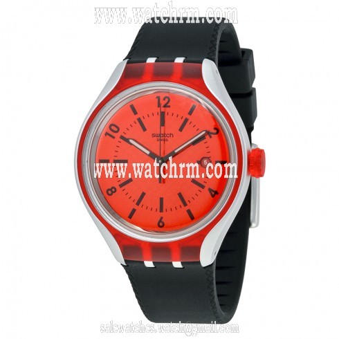 Swatch Go Red Silicone Men's Watch YES4008