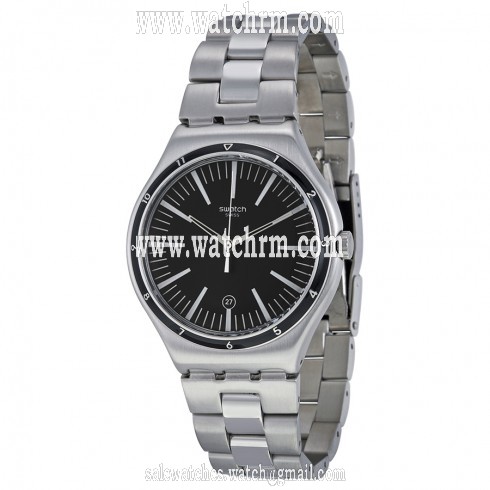 Swatch Irony Black Dial Stainless Steel Men's Watch YWS411G