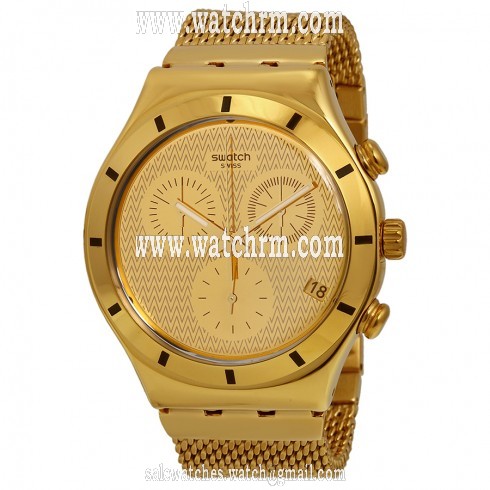 Swatch Irony Chronograph Gold Dial Gold-tone Unisex Watch YCG410GB