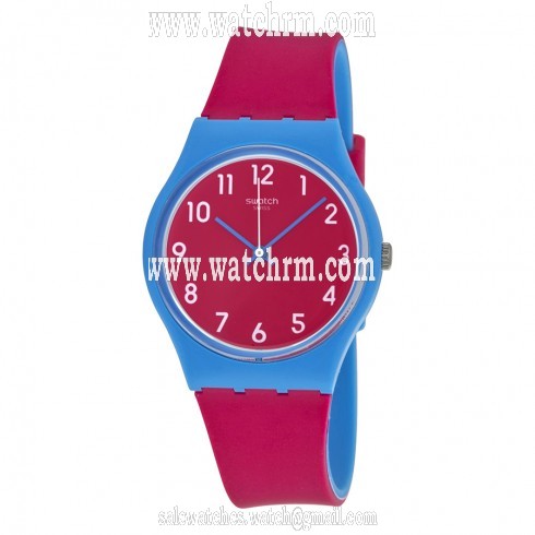 Swatch Lampone Red Dial Red Silicone Ladies Watch GS145