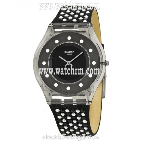 Swatch Lights On Black Dial Black Fabic Unisex Watch SFM128