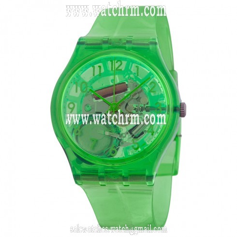Swatch Limade Green Translucent Dial Green Translucent Silicone Unisex Watch GG216