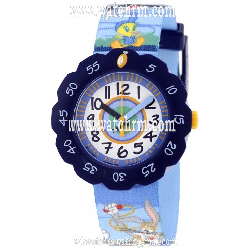 Swatch Looney Tunes Fun and Fit Blue and White Dial Kids Watch ZFLSP008
