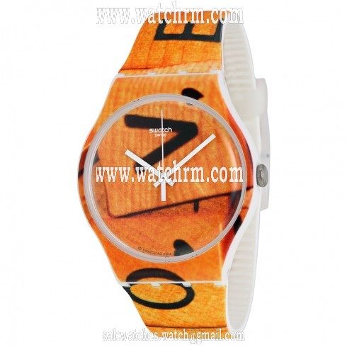 Swatch  Love Game Brown Dial Brown Silicone Watch SUOW116