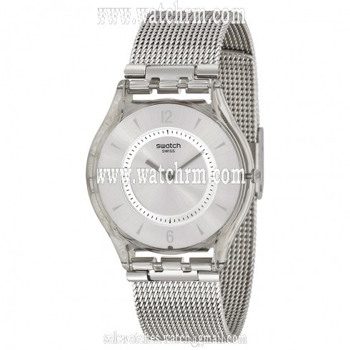 Swatch Metal Knit Grey Milanese Ladies Watch SFM118M