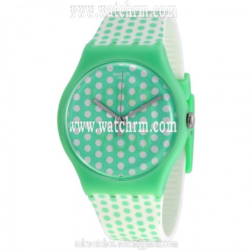 Swatch Mint Love Polka-Dot Silicone Ladies Watch SUOG108