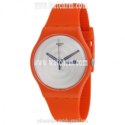 Swatch Multi Bross Silver Dial Orange Silicone Unisex Watch SUOO702