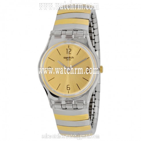 Swatch Originals Enilorac Gold Dial Two-tone Expansion Ladies Watch LK351B