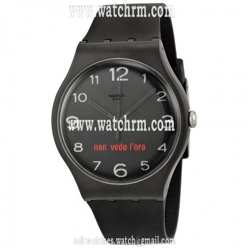 Swatch Originals Non Vedo Lora Black Dial Black Silicone Unisex Watch SUOB107
