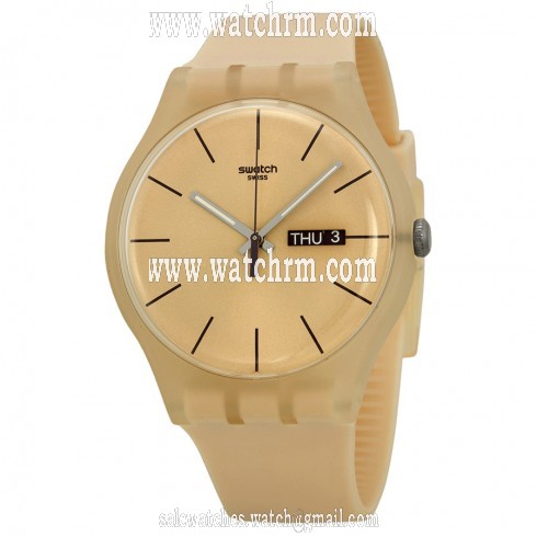 Swatch Originals Rose Rebel Pink Dial Silicone Ladies Watch SUOT700