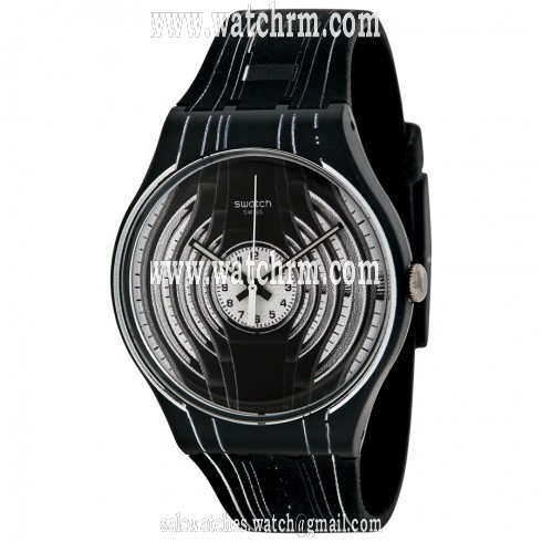 Swatch Originals Success Way Black and White Silicone Unisex Watch SUOB106