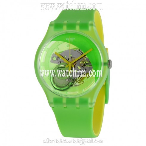Swatch Pomme-Tech Green Skeletal Dial Men's Watch SUOG110