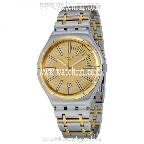 Swatch Ride In Gold Dial Two-tone Men's Watch YWS410G