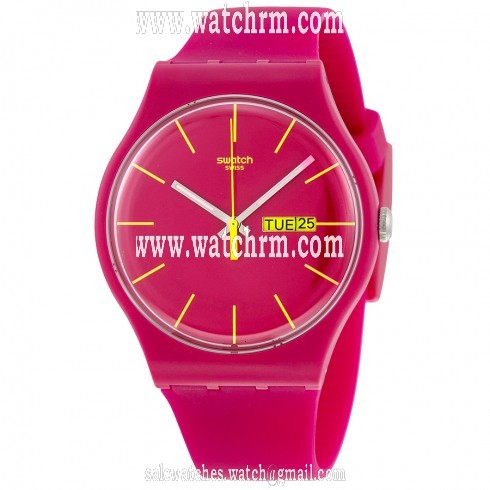 Swatch Rubine Rebel Pink Silicone Unisex Watch SUOR704