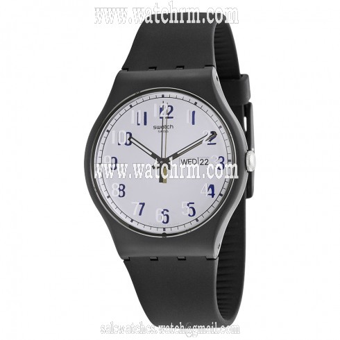 Swatch Secret Service Grey Dial Black Silicone Unisex Watch Grey