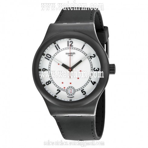 Swatch Sistem Chic Automatic White Dial Black Silicone Unisex Watch SUTB402
