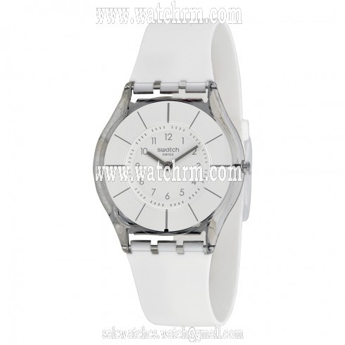 Swatch White Classiness White Silicone Ladies Watch SFK360