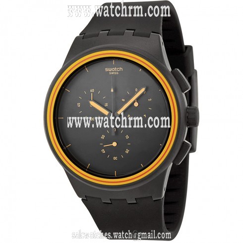 Swatch X-Swatch Chronograph Black Dial Black Silicone Strap Unisex Watch SUSB100