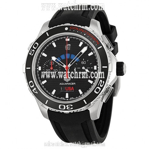 Tag Heuer Aquaracer Black Dial Black Rubber Men's Watch CAK211B.FT8019