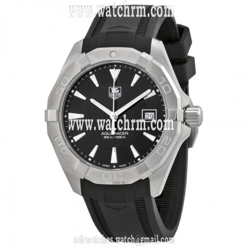 Tag Heuer Aquaracer Black Dial Black Rubber Men's Watch WAY1110.FT8021