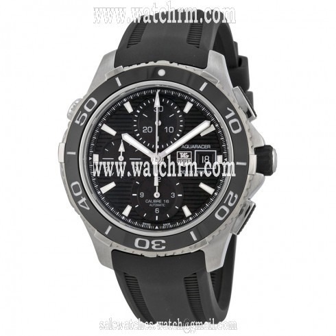 Tag Heuer Aquaracer Black Dial Chronograph Black Rubber Men's Watch CAK2110FT8019