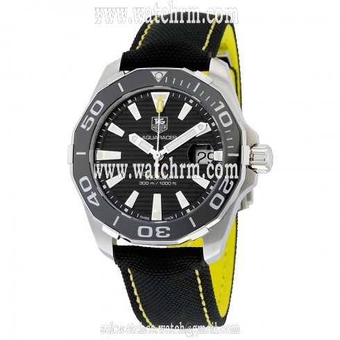 Tag Heuer Aquaracer Black Dial Textile Strap Automatic Men's Watch WAY211A.FC6362