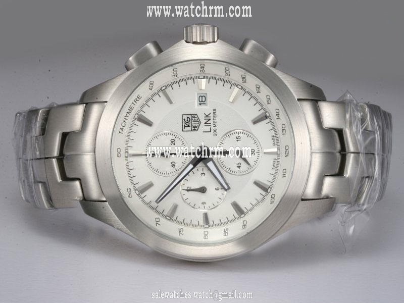 TAG Heuer Aquaracer CAF2010.BA0815 White Dial 42mm Silver Stainless Steel Strap Watch
