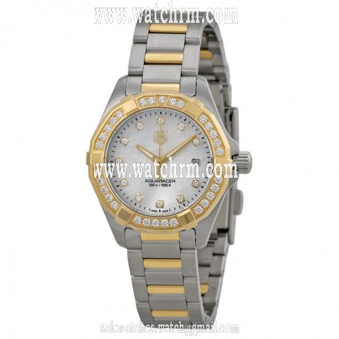 Tag Heuer Aquaracer Mother of Pearl Diamond Dial Ladies Watch WAY1453.BD0922