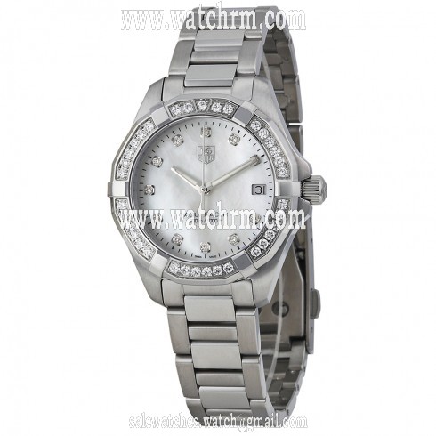 Tag Heuer Aquaracer Mother of Pearl Diamond Dial Stainless Steel Ladies Watch WAY1314.BA0915