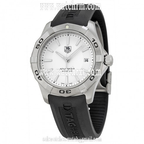 Tag Heuer Aquaracer Silver Dial Black Rubber Strap Men's Watch WAP1111.FT6029